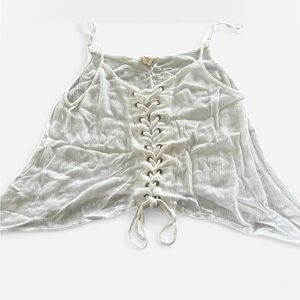 White Lace-Up Women's Top